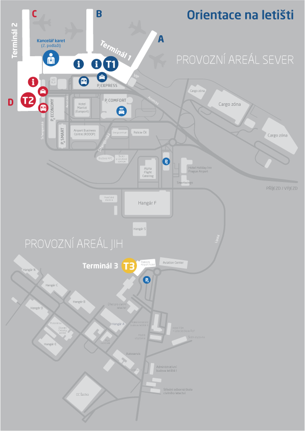 Prague Airport - map